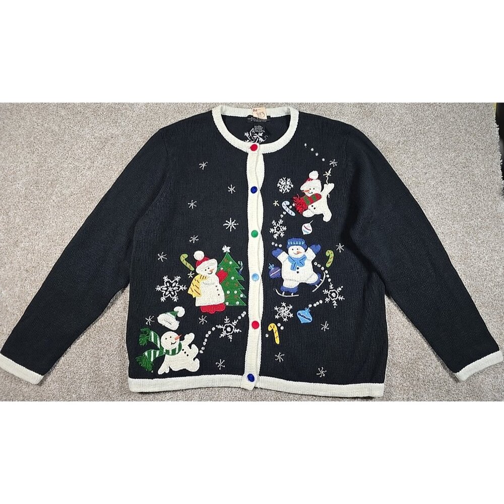 All Points Reference Point Snowman Christmas Swea… - image 1